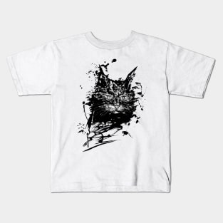 cat inkblot Kids T-Shirt